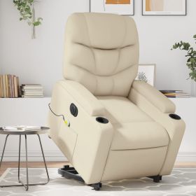 Electric Stand Up Massage Recliner Chair Cream