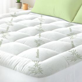 Queen Mattress Topper Viscose Derived From Bamboo, Cooling Thick Pillow Top Mattress Pad With Deep Pocket For 8-21 Mattress, Soft Breathable Matt (Option: Green-Q)