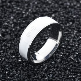 New Stainless Steel Smart Ring (Color: White, size: No.6)