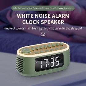 Cyboris T13 White Noise Machine Bluetooth Speaker, Digital Alarm Clock Sleep Timer with LED Display RGB Night Light (Color: BLACK)
