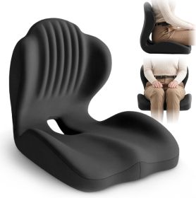 Ergonomic Seat Cushion, Office Chair Seat Cushions with L-Shaped Integrated Design, Memory Foam Orthopedic Cushion with Coccyx Hollow (Color: )