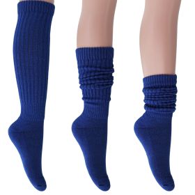 Royal Blue Slouch Socks for Women Cotton Sleep Slouchy Knee High Socks (Package Quantity: 3 Pair)