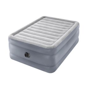 20" Dura-Beam Deluxe Raised Air Bed Mattress with Internal Pump;  Twin | Queen (size: QUEEN)