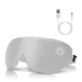 Cordless Heated Eye Mask Silk Sleep Eye Compress Mask For Dry Eyes Washable Type-C Electric Eye Heating Pad With 3 Temperature 20Mins Auto Off Fo (Color: Grey)