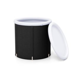 Outdoor Ice Plunge Tub with Lid for Household (Type: Spa & Salon, Color: Black & White)