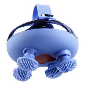 Electric Scalp Massager Rechargeable Head Mssager IPX7 Waterproof Dog Cat Massager with Red Light 3 Modes 3 Types of Massage Claws for Men Women (Color: Purple)