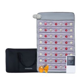 Far Infrared Heating Pad, Amethyst Heating Pad with Jade & Tourmaline Stones, 660nm Photon Light & Negative Ions (Default: Default)