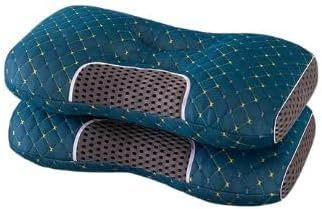 2pcs Knitted SPA Massage Neck Pillow, Cervical Orthopedic Neck Pillow, Soft, Adjustable Ergonomic Contour Support Pillow, Pillow Core (Color: TEAL GREEN)