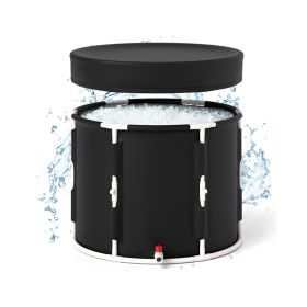 Outdoor Ice Plunge Tub with Lid for Household (Type: Spa & Salon, Color: White & Black)
