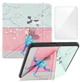 Only Case for 8 Inch Kobo Sage Ereader (Model N777 N778K), Includes a Screen Protector - 8" Premium PU Leather Cover with Auto Sleep/Wake (material: PU Leather, Color: Cartoon Girl)